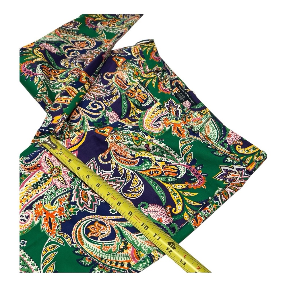 Ralph Lauren Sport Floral High Waist‎ Stretch Straight Leg Crop Pants Women's 36 - Picture 8 of 16